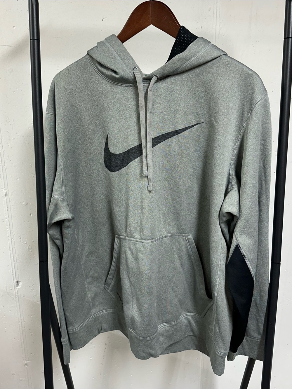Nike Gray Pullover Hoodie with Black Swoosh